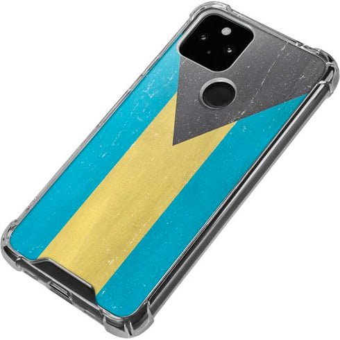 Bahamas Flag Distressed Google Pixel 5 Clear Case